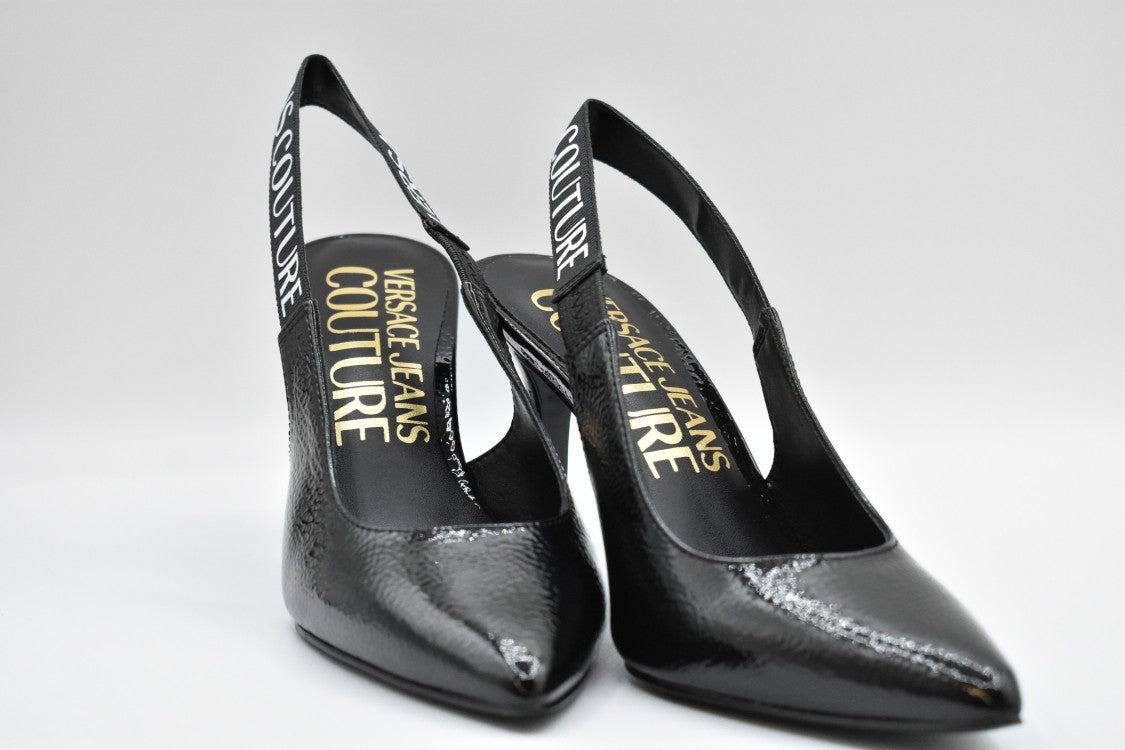 Versace Black Slingback Pumps