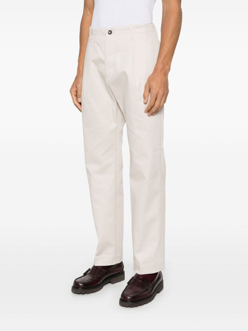 Nine In The Morning Light Beige Chino Pants With Functional Pockets