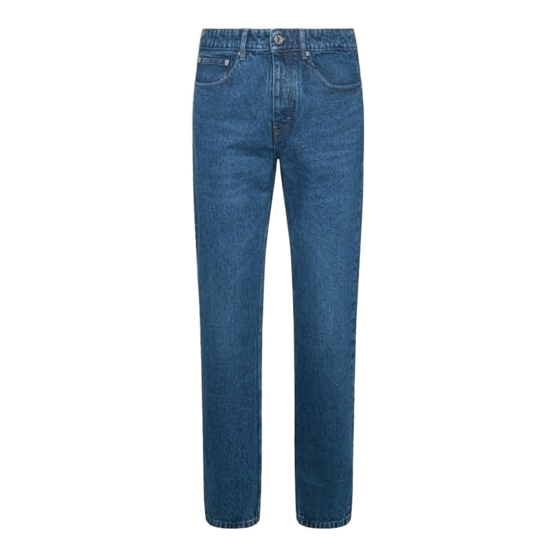Ami Paris Mid-Blue Straight-Leg Denim Pants With Five-Pocket Design