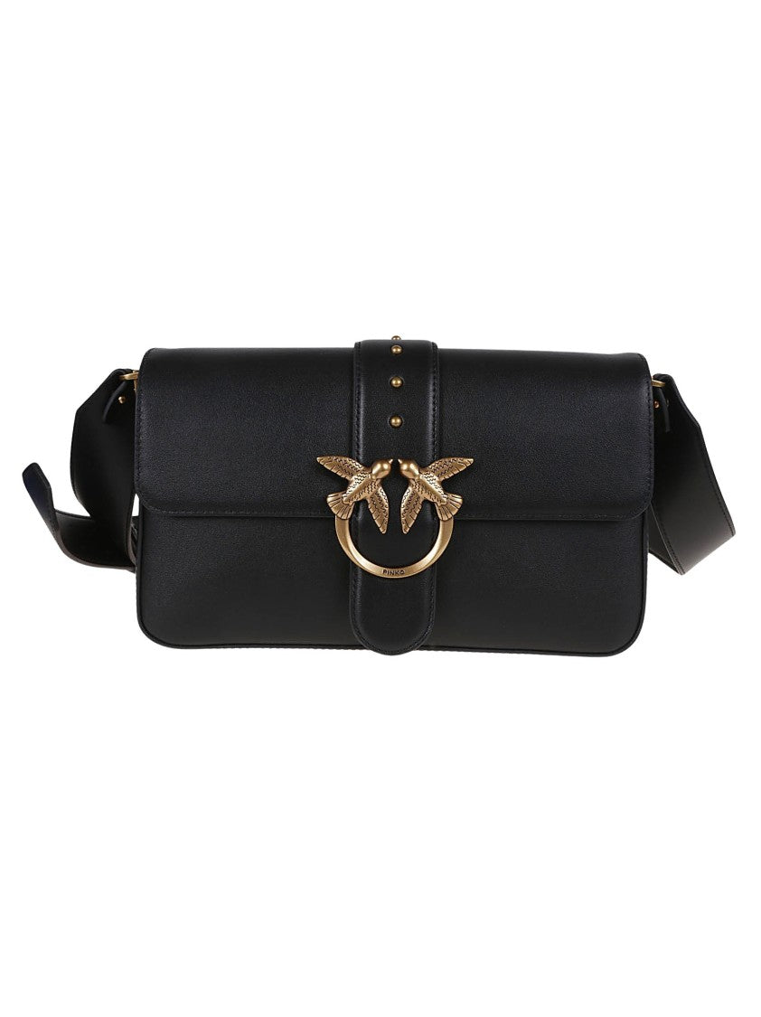 Pinko Soft Rectangular Leather Bag With Dual Straps