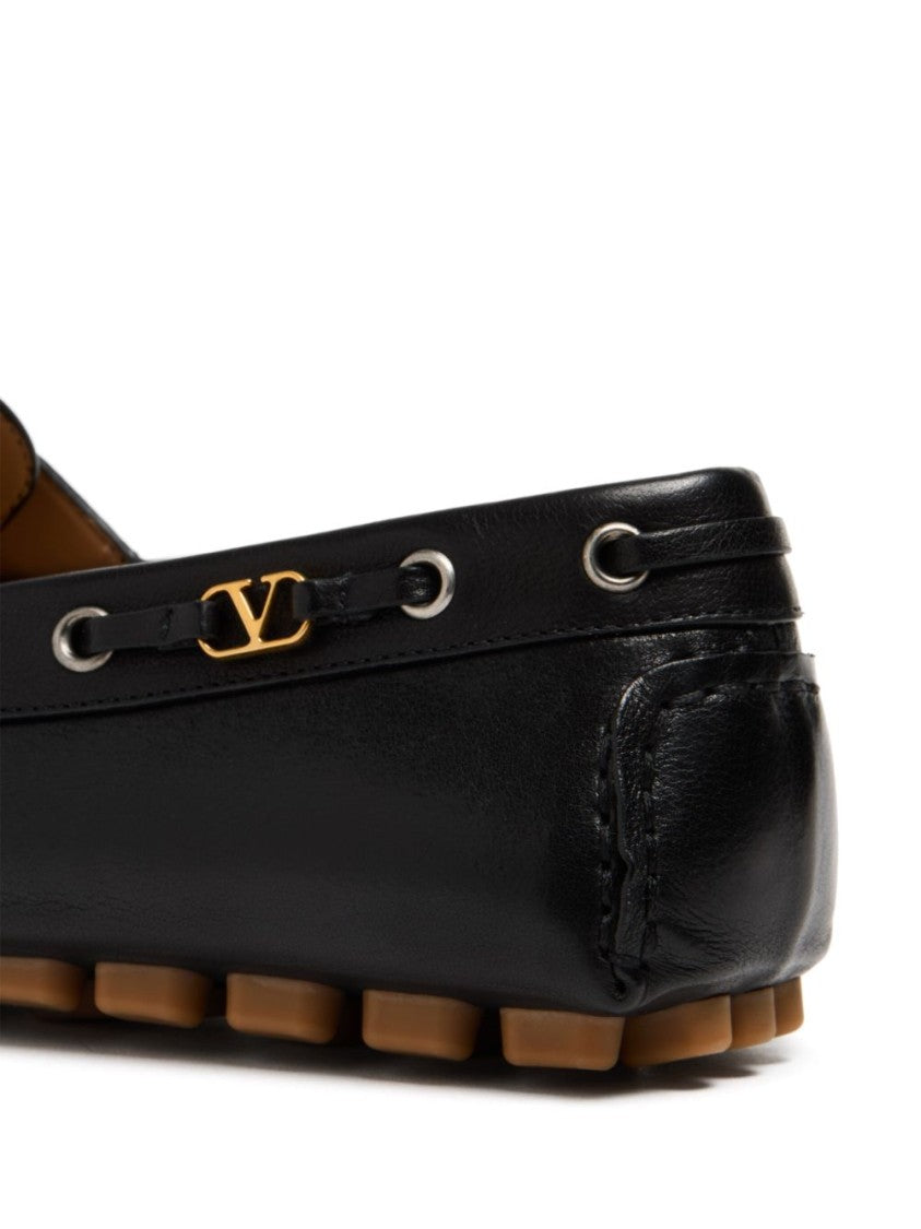 Valentino Garavani Slip-On Leather Moccasin With Vlogo Signature
