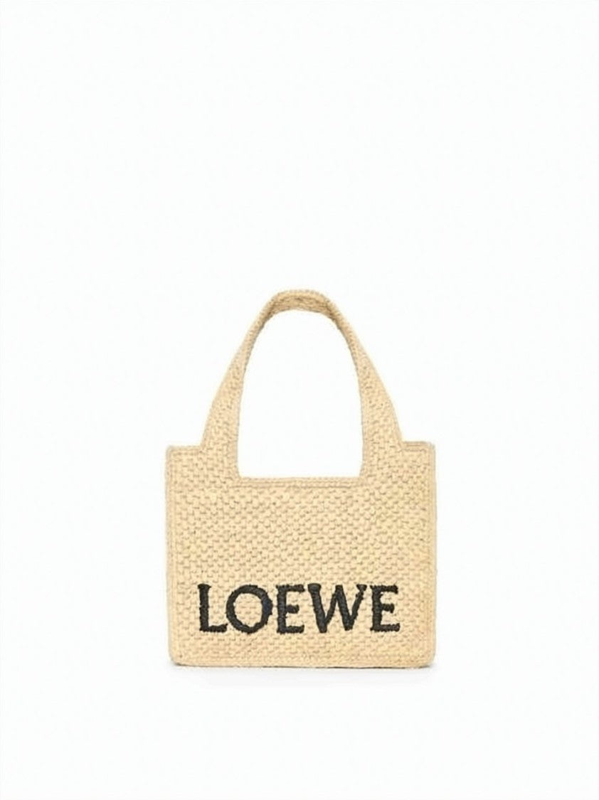 Loewe Rectangular Raffia Shoulder Bag With Artisanal Detailing