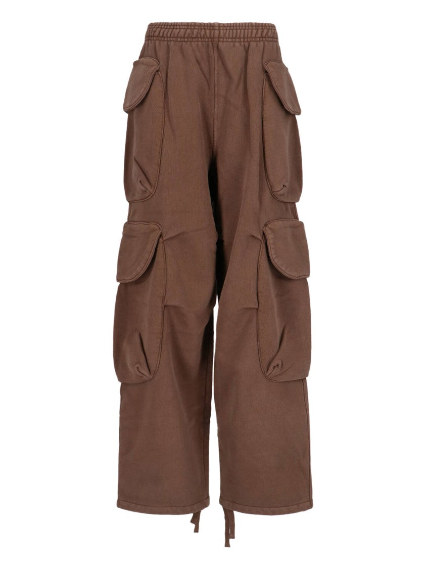 Entire Studios High-Waisted Brown Cargo Pants With Adjustable Hem