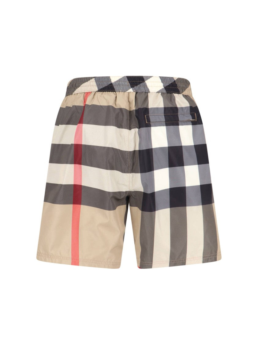 Burberry Multicolor Check Straight-Leg Swim Shorts