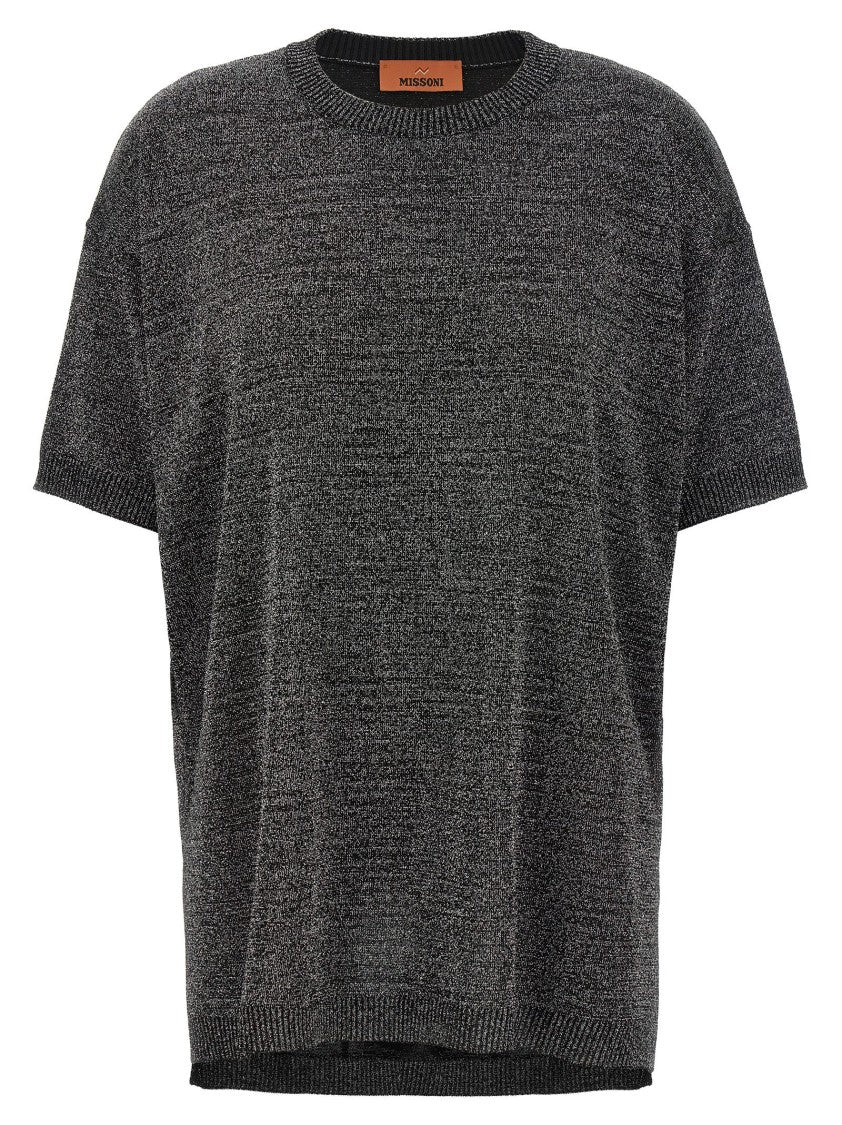 Missoni Oversized Lurex Knit T-Shirt With Crew Neck