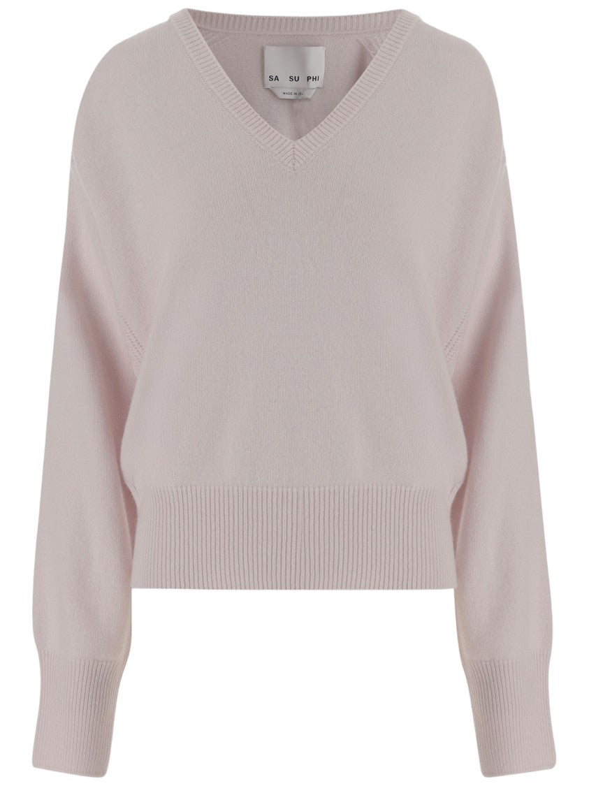 Sa Su Phi Pink Cashmere V-Neck Sweater