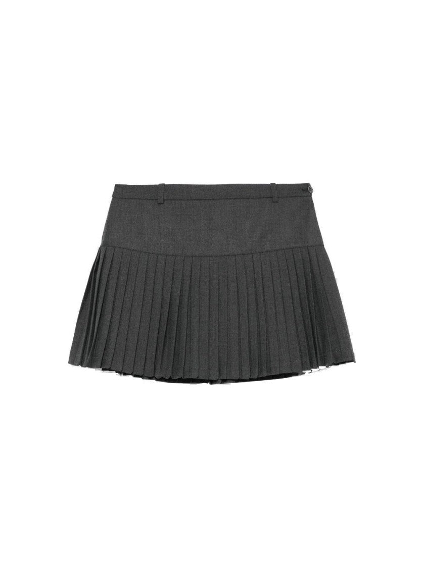 Marine Serre Regenerated Tailoring Pleated Skirt Grey