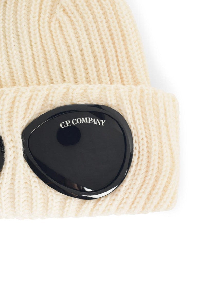 C.P. Company Cream Merino Wool Beanie