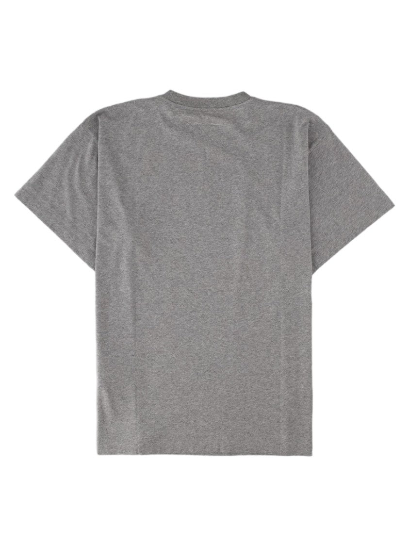 Mm6 By Maison Margiela Minimalist Script Detail Grey Cotton T-Shirt