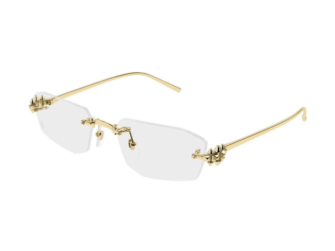 Cartier Gold Ct0683o Rimless Angular Stud Glasses