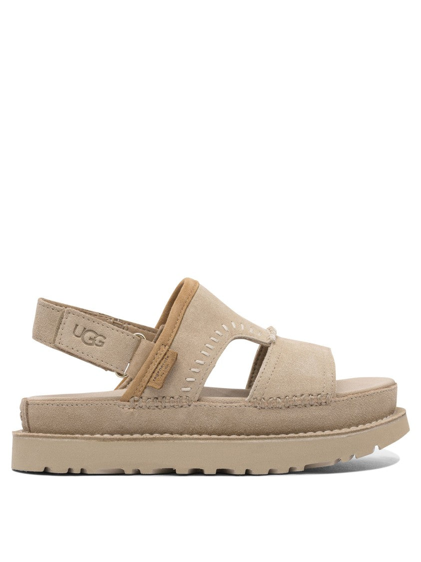 Ugg Neutral-Toned Leather Sandals With Adjustable Back Strap