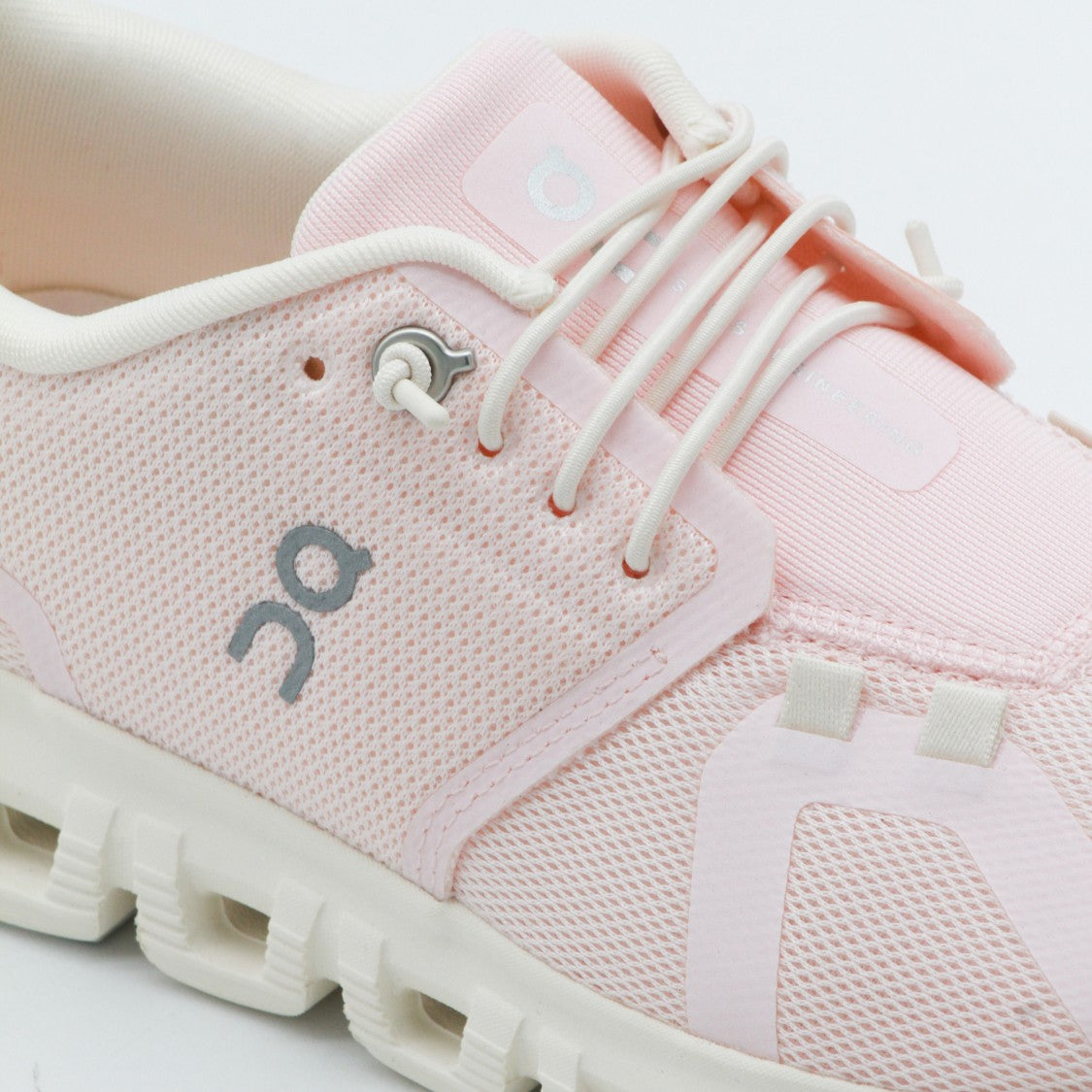 On Pastel Pink Mesh Sneakers With Reflective Accents