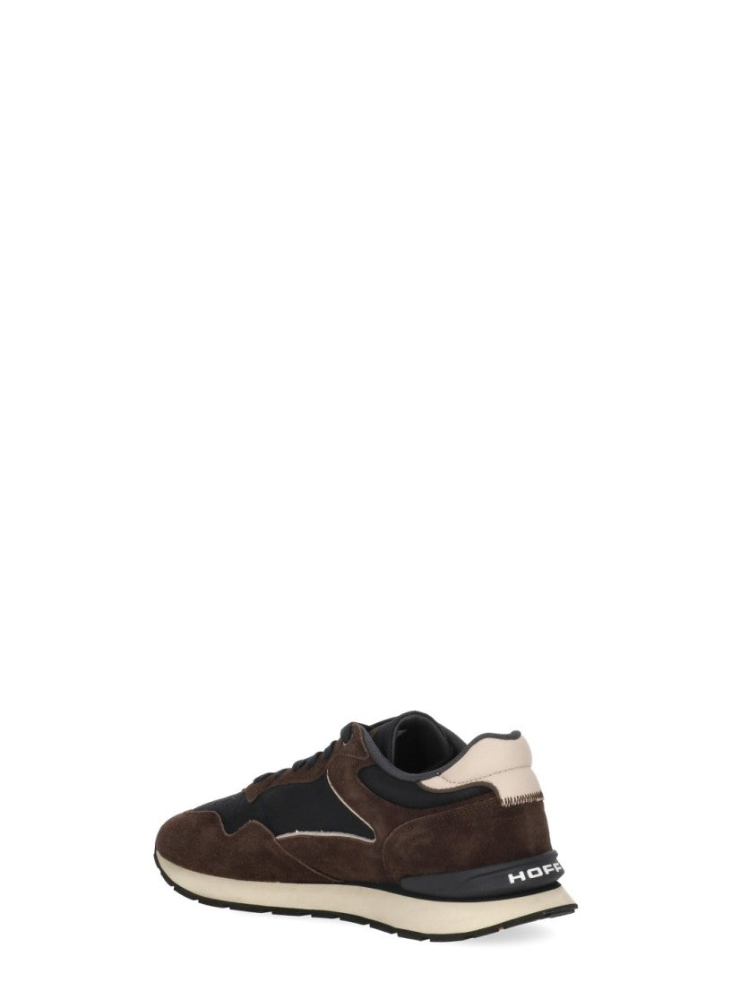 Hoff Brown Low-Top Nylon-Suede Sneakers