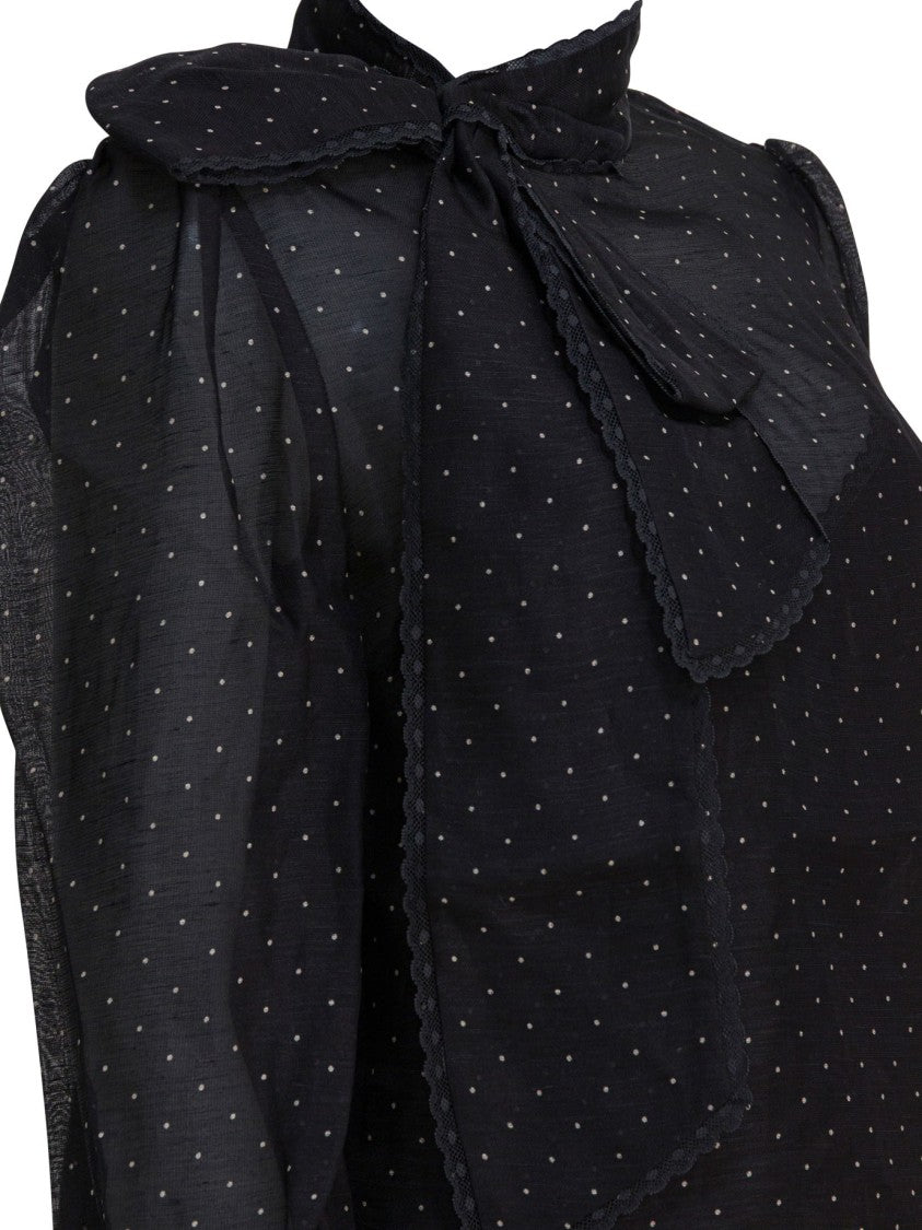 Zimmermann Silk And Linen "Lavallière Dream" Blouse