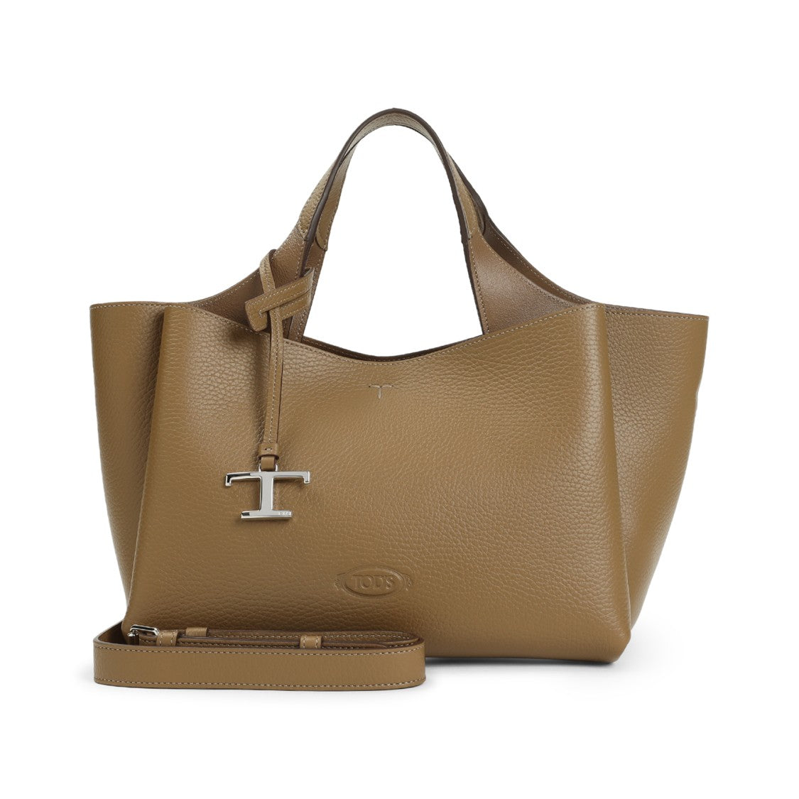 Tod's Apa Brown Grained Leather Shoulder Bag