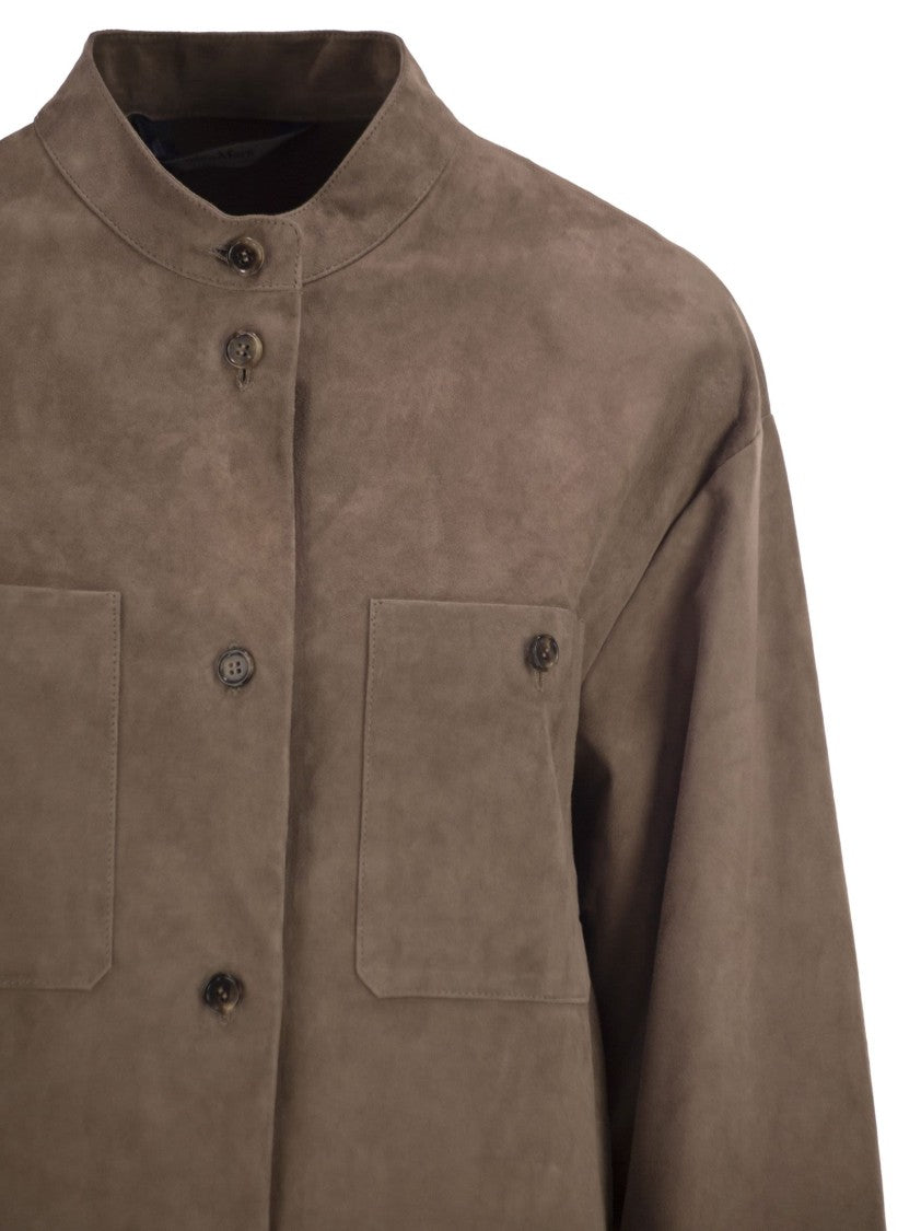Max Mara Smmelodia - Suede Jacket With Topstitching