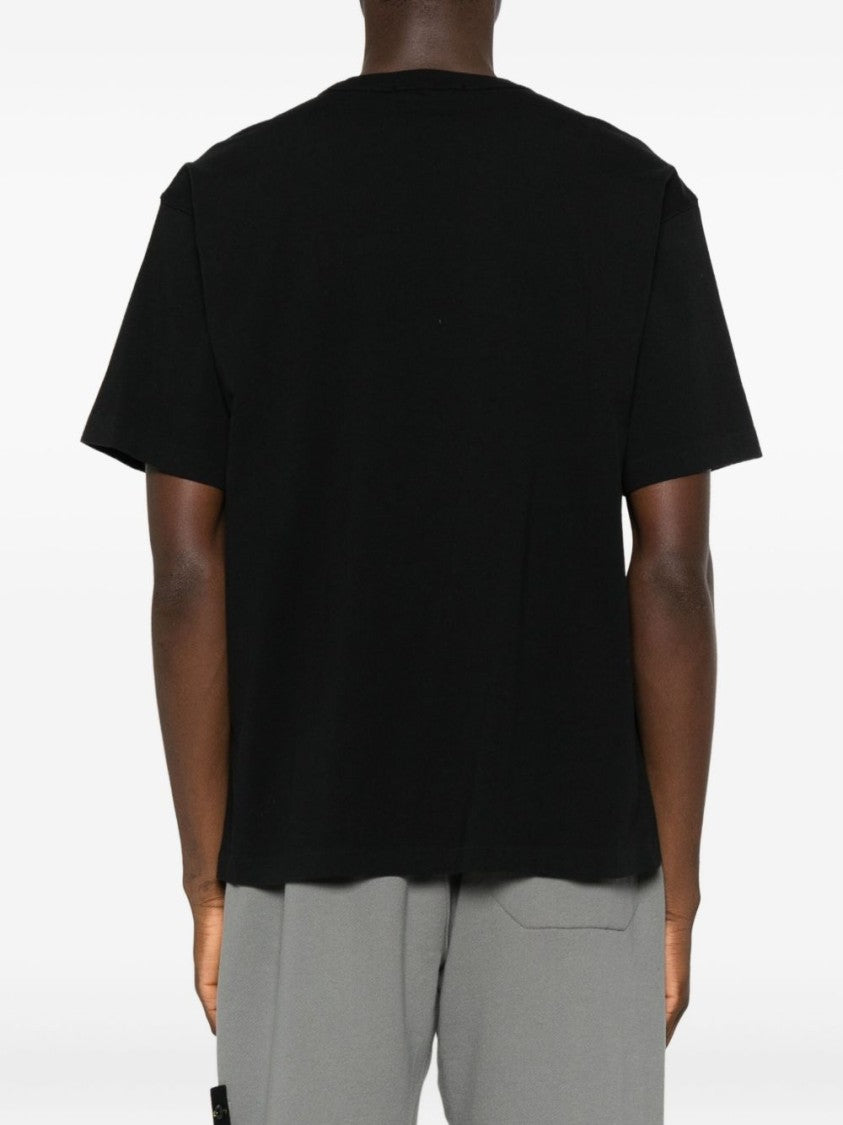 Stone Island Relaxed-Fit Black Cotton Polo With Subtle Branding