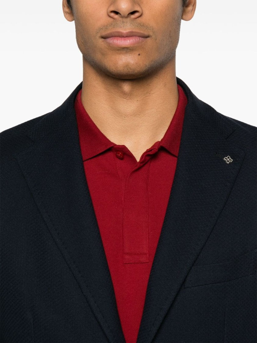 Tagliatore Midnight Blue Tailored Jacket With Classic Design And English Vents