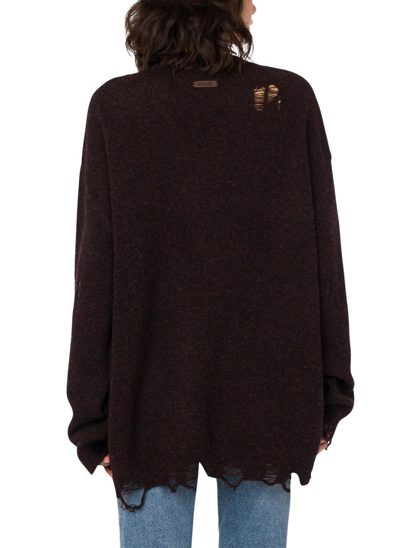 Moschino Refined Wool-Cashmere Blend Sweater With Classic Knit Texture