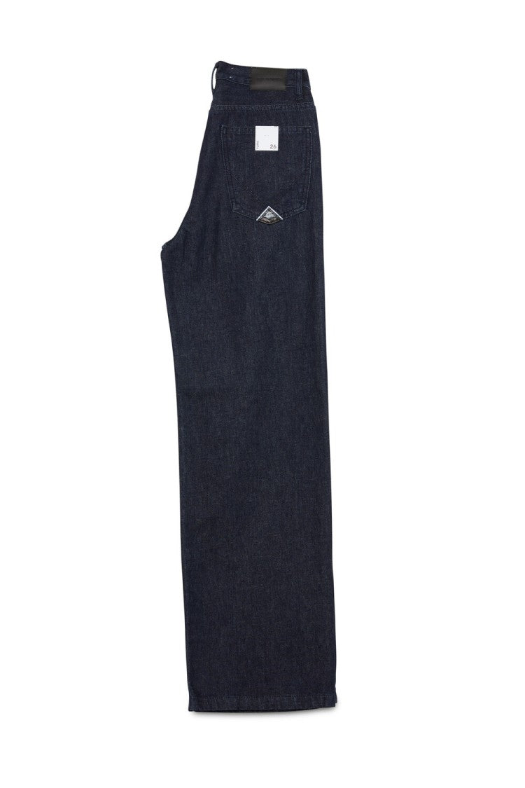 Roy Rogers Women's Dark Blue Wide Leg Denim Jeans