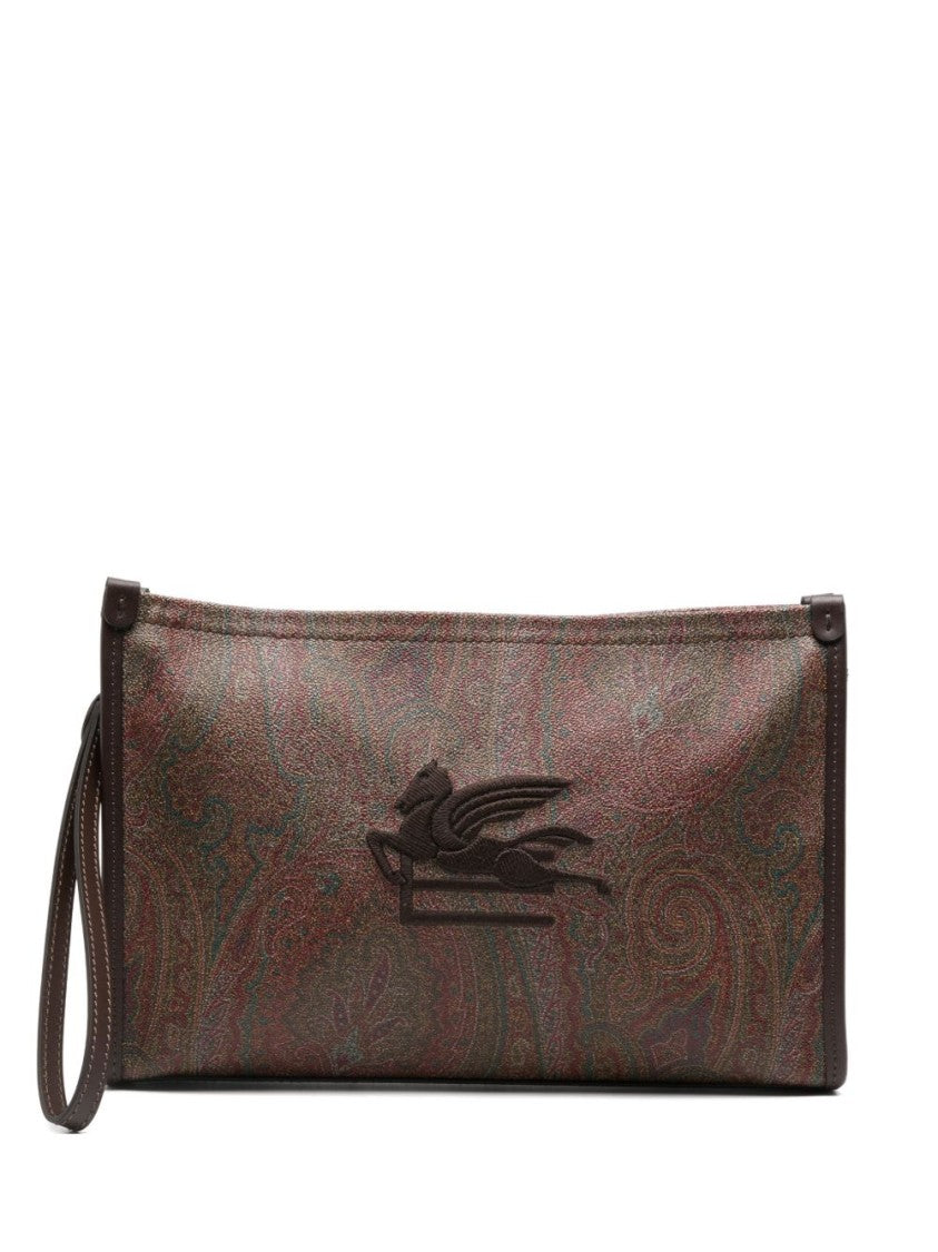 Etro Rectangular Clutch Bag In Paisley Jacquard