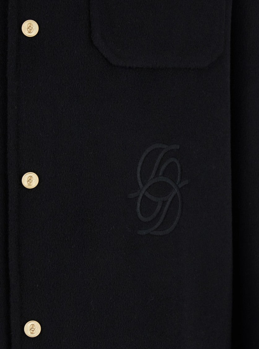 Drôle De Monsieur Button-Up Wool Shirt Jacket