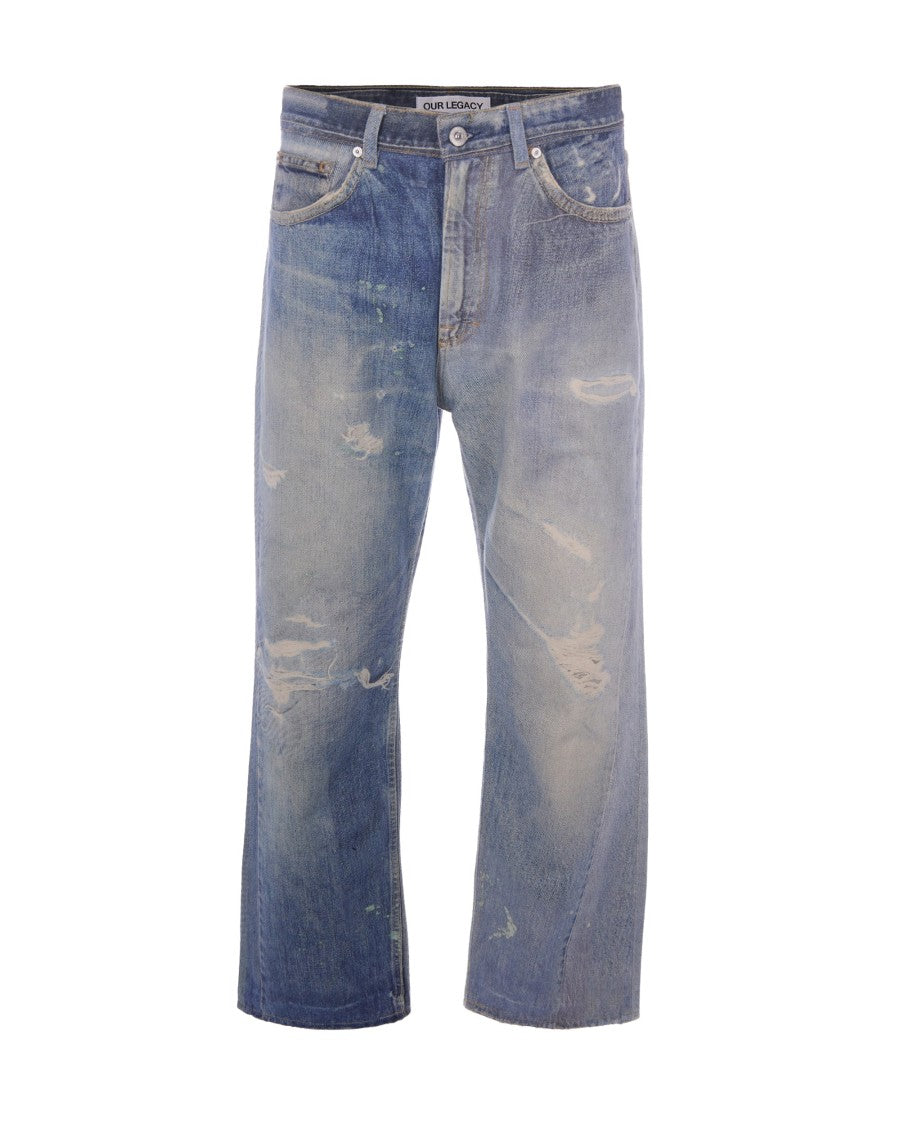 Our Legacy Wide-Leg Jeans With Vintage Trompe L'oeil Print