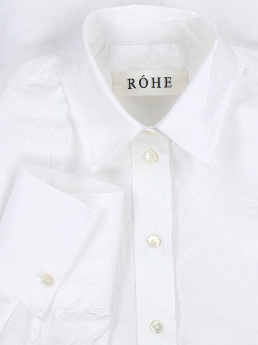 Róhe White Classic Collar Long-Sleeve Cotton Shirt