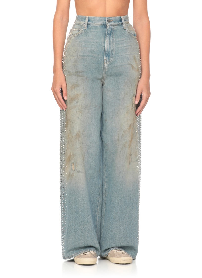 Golden Goose High-Waisted Light Blue Cotton Jeans
