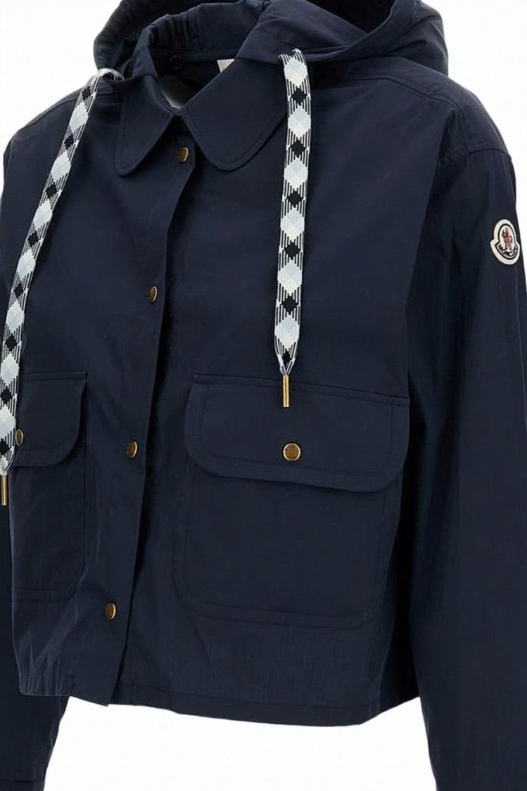 Moncler Structured Cropped Jacket With Classic Collar And Hood