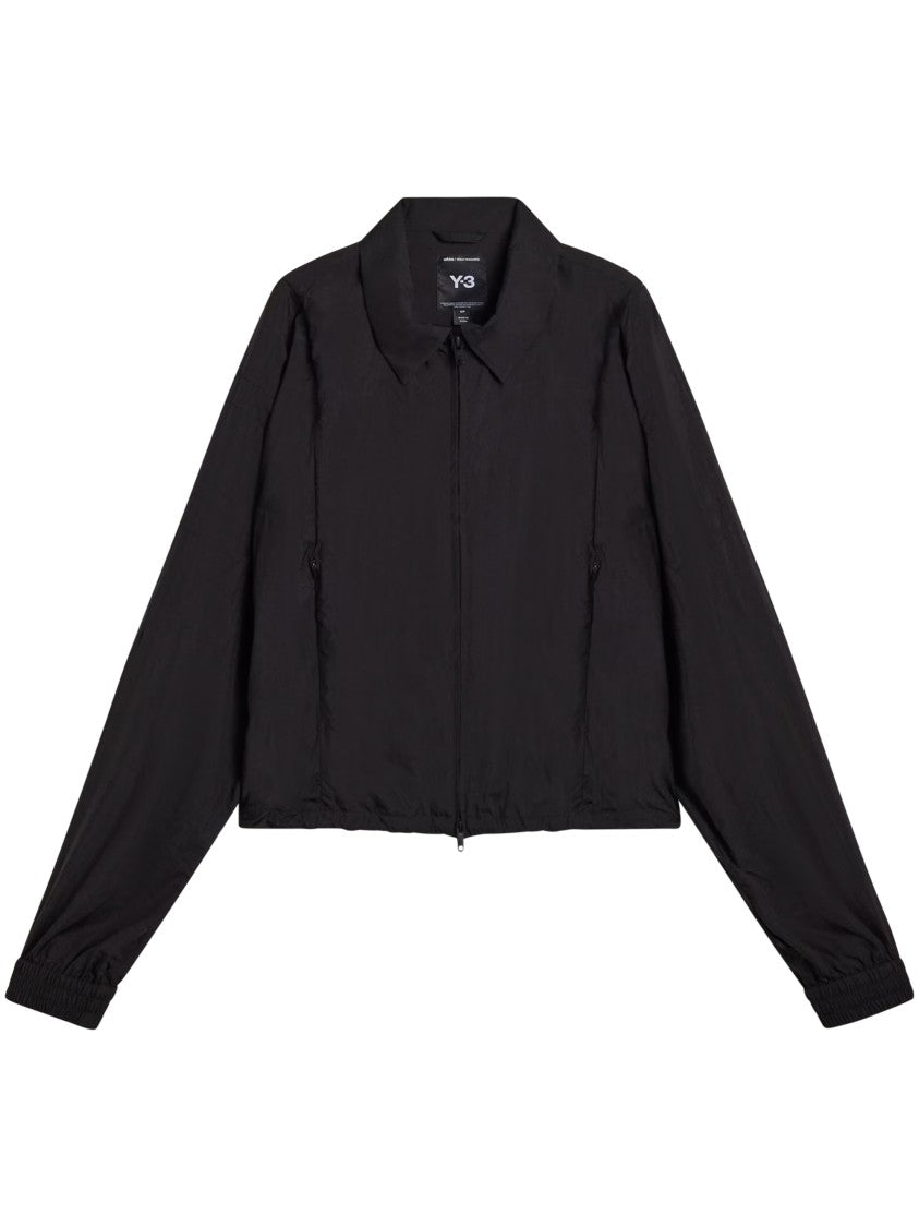 Y-3 Cropped Black Jacket With Classic Collar