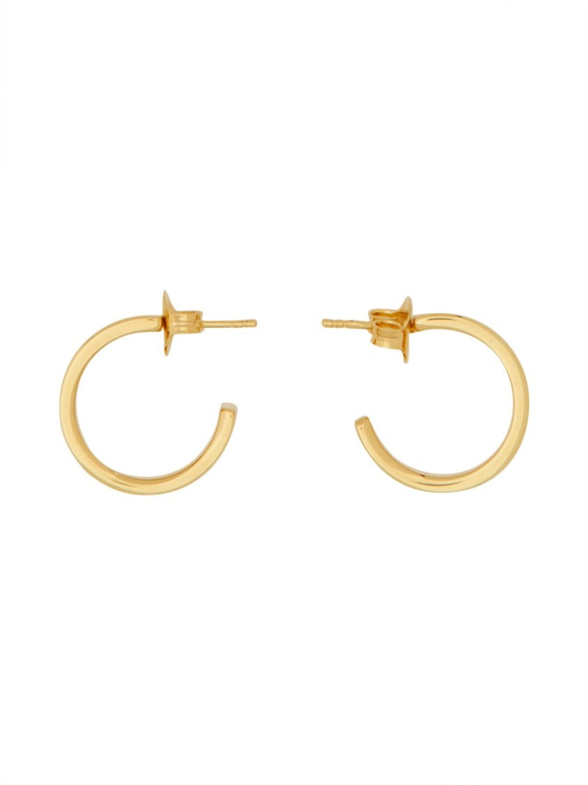 Mm6 By Maison Margiela Sculptural Gold Brass Earrings With Engraved Detailing