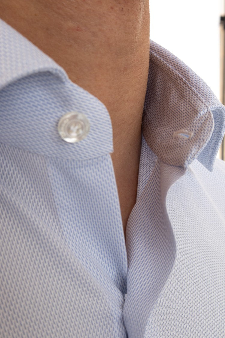 Finamore Textured Cotton Tailored Shirt Milano Line