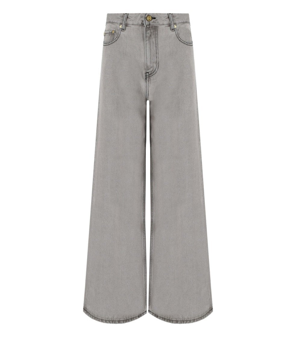 Ganni Future Grey Wide Leg Jeans