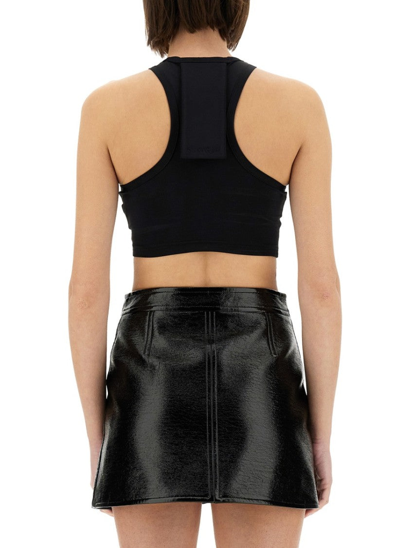 Courrèges Fitted Crop Top With High Neckline