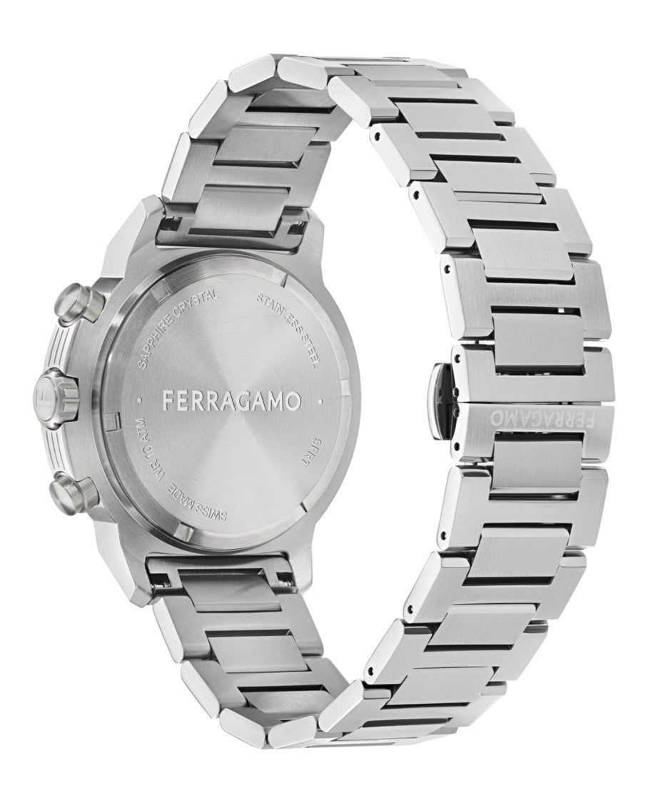 Ferragamo Sport Chrono Bracelet Watch With Stainless Steel Case