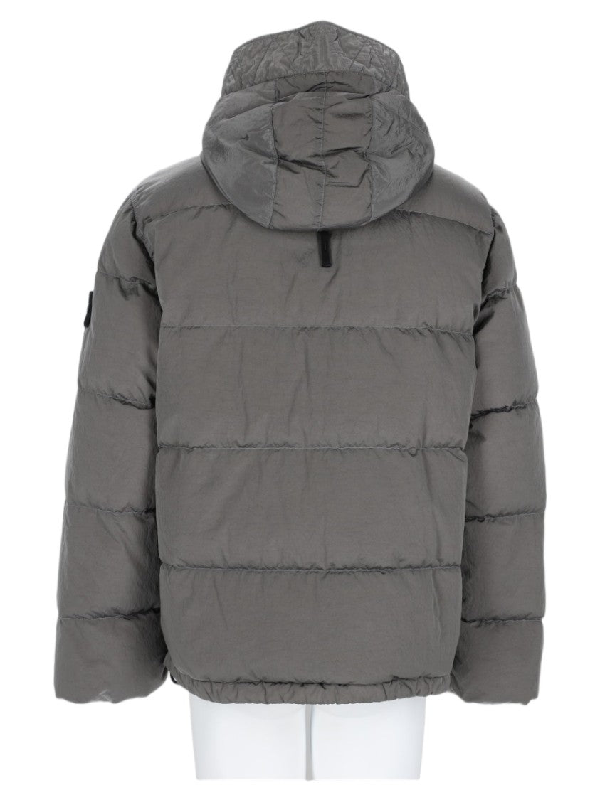 Stone Island Quilted Hooded Grey Sports Jacket