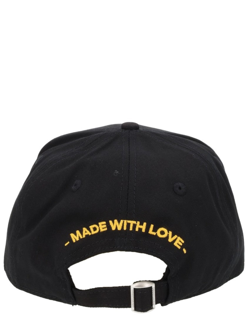 Dsquared2 Black Rectangular Patch Baseball Hat