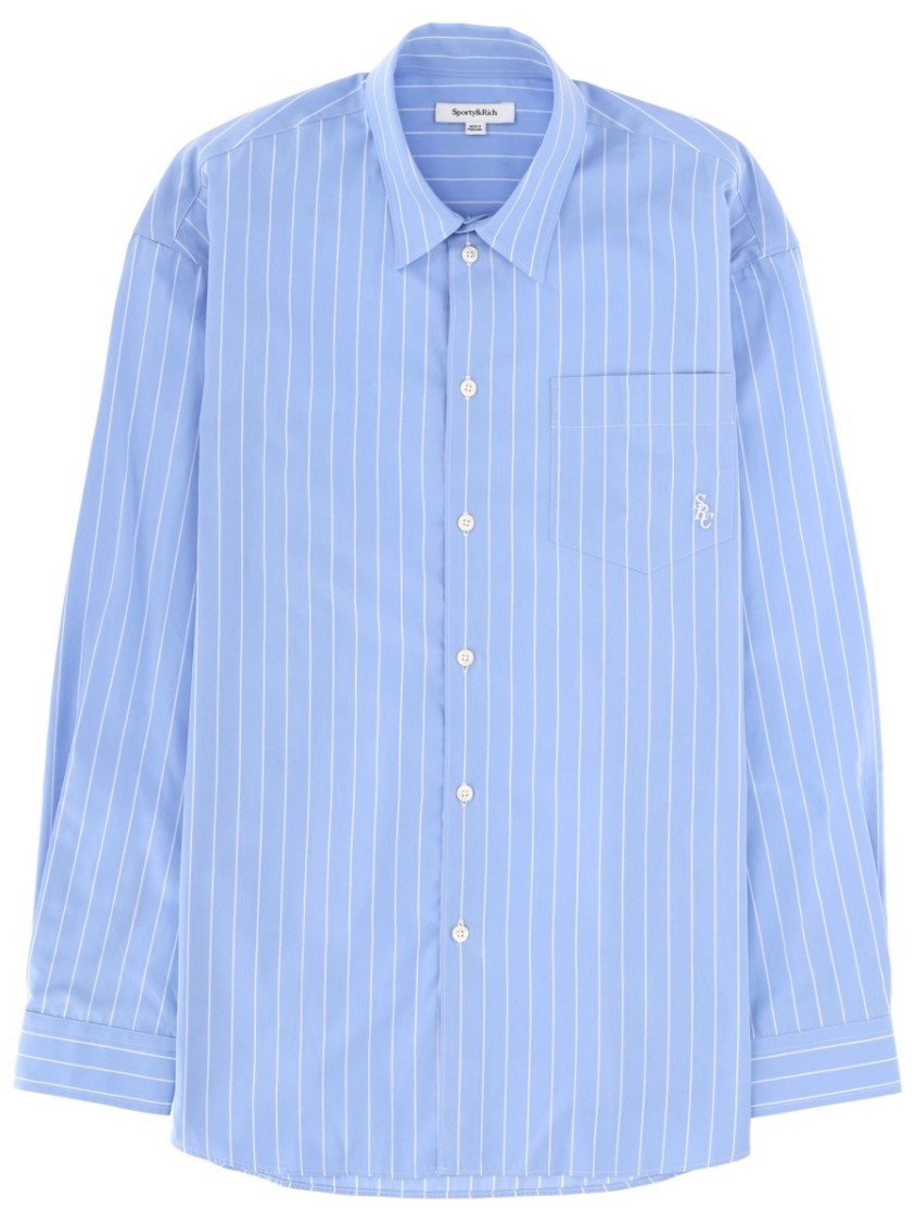 Sporty And Rich Light Blue Thin Pinstripe Shirt