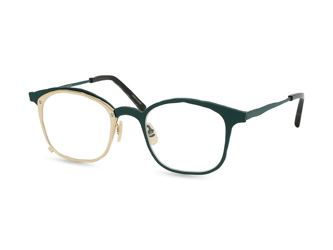 Masahiro Maruyama Dark Green/Gold Mm-0110 Geometric Dual-Tone Eyeglasses