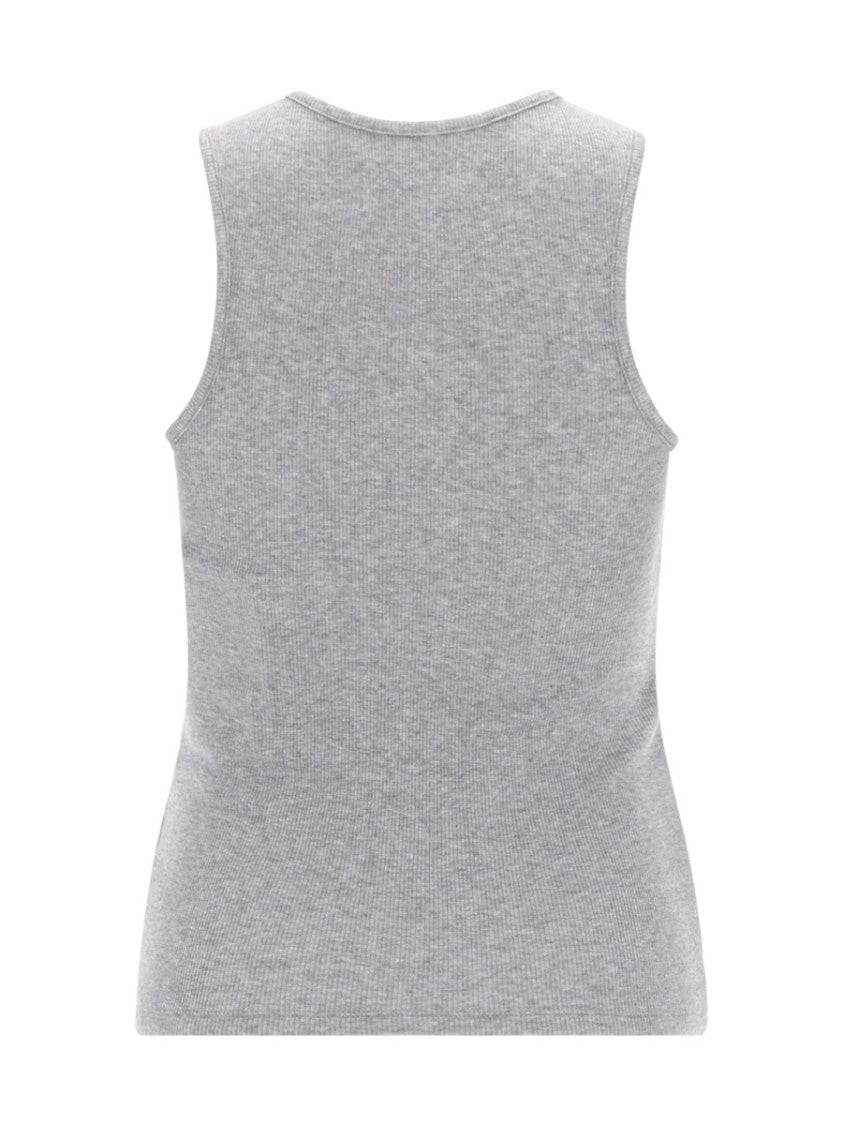 Vivienne Westwood Grey Ribbed Fitted Sleeveless Tank Top