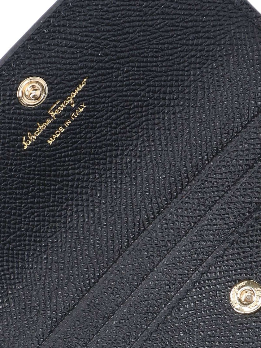 Ferragamo "Fiocco Vara" Card Holder – Black