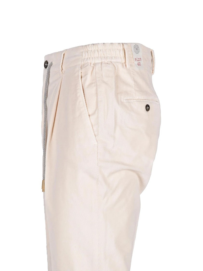 L.B.M. 1911 White Stretch Cotton-Blend Chino Pants