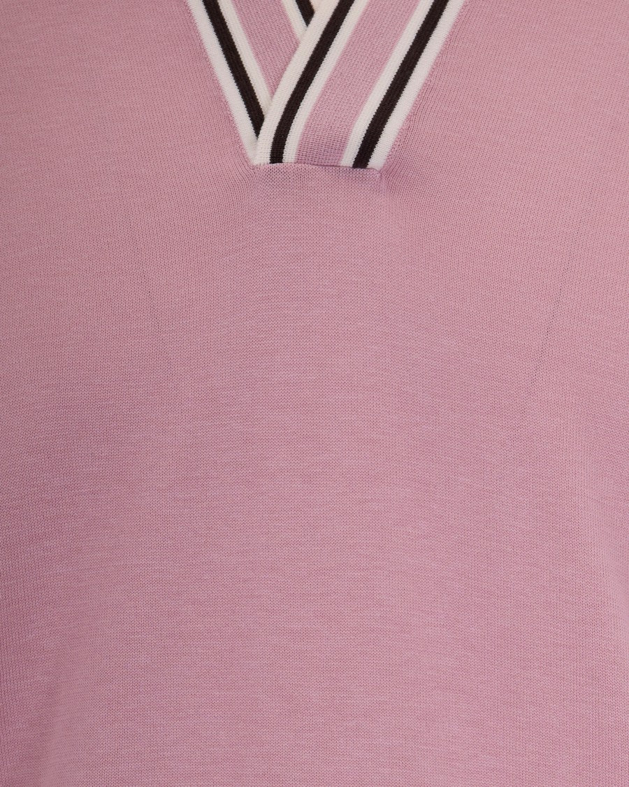 Paolo Pecora Pink Cotton-Silk Short-Sleeve Polo Shirt