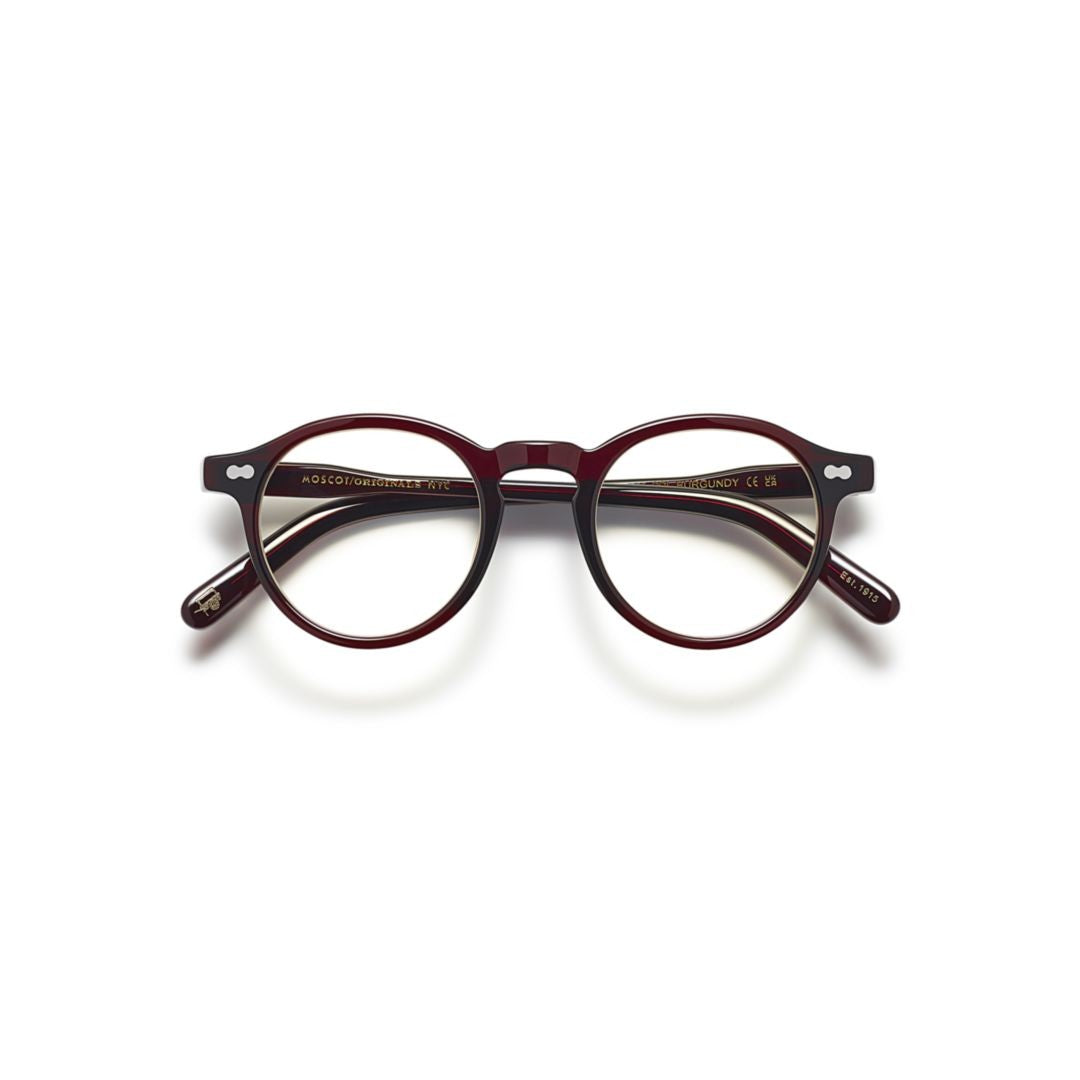 Moscot Or-Mil-O Miltzen Round Acetate Eyeglasses With Keyhole Bridge