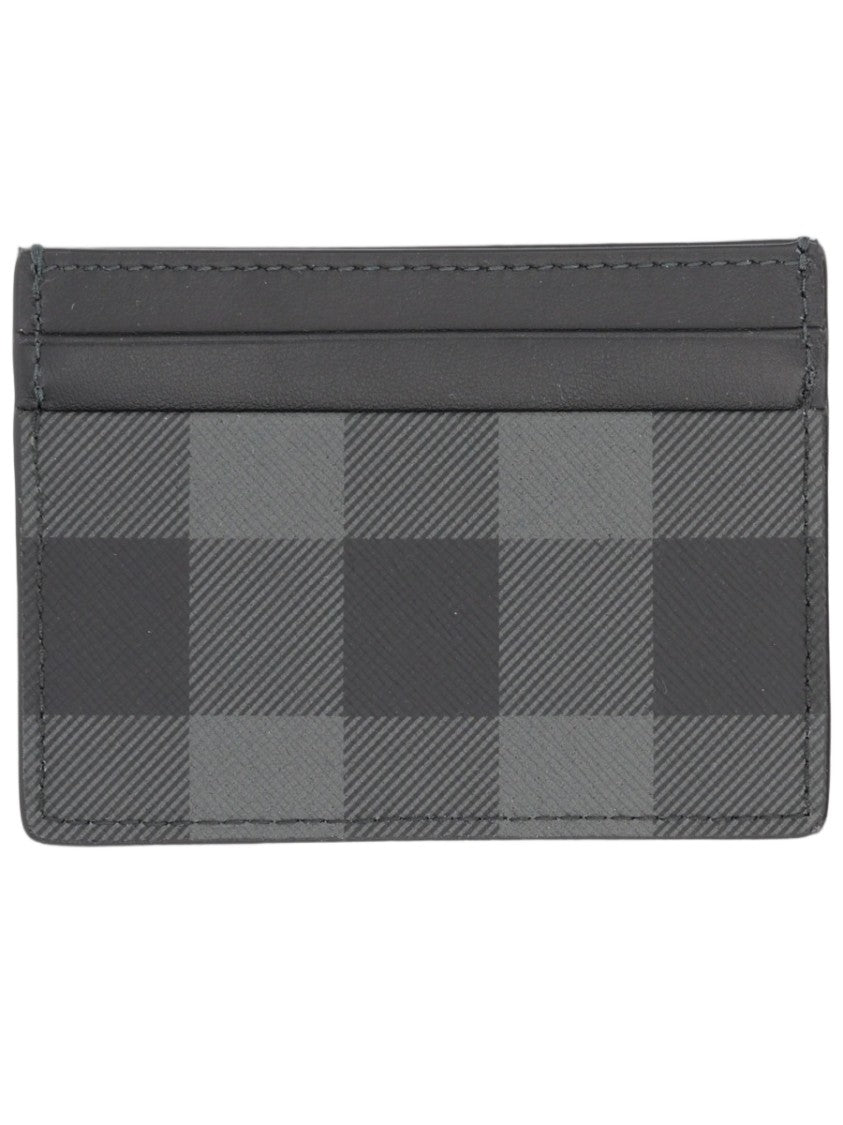 Burberry Grey Check Slim Cardholder Wallet