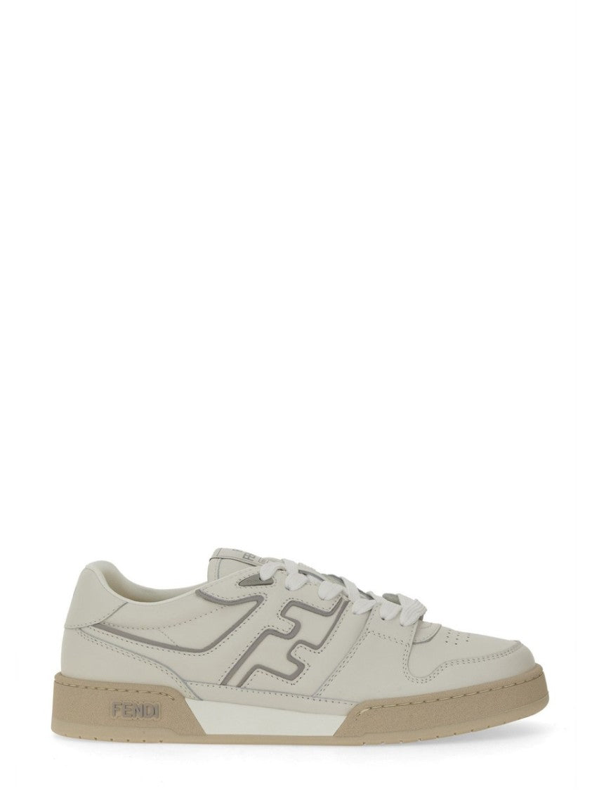 Fendi Low-Top Sneakers With Distinctive Perforated Design And Stitched Logo