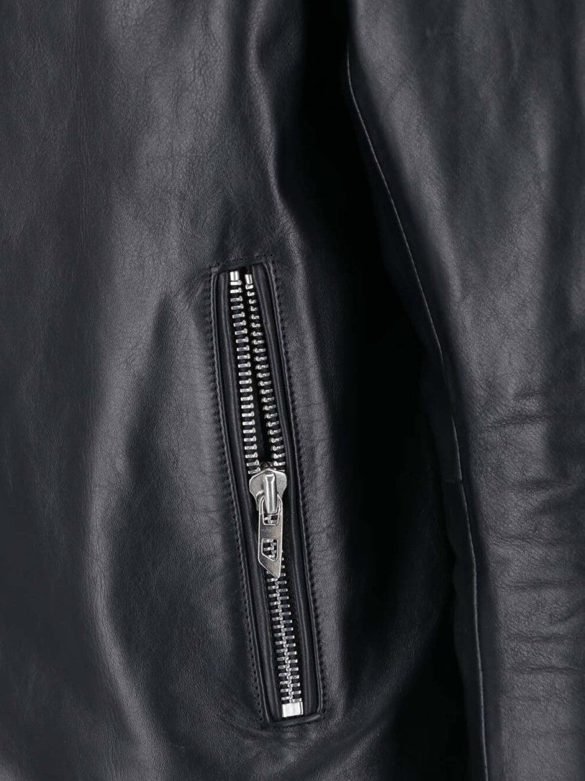 Diesel Classic Biker Jacket With Asymmetrical Zipper