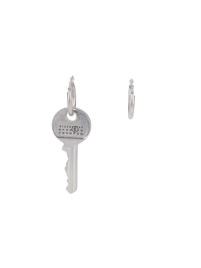 Mm6 By Maison Margiela Polished Silver Earrings With Minimalist Design