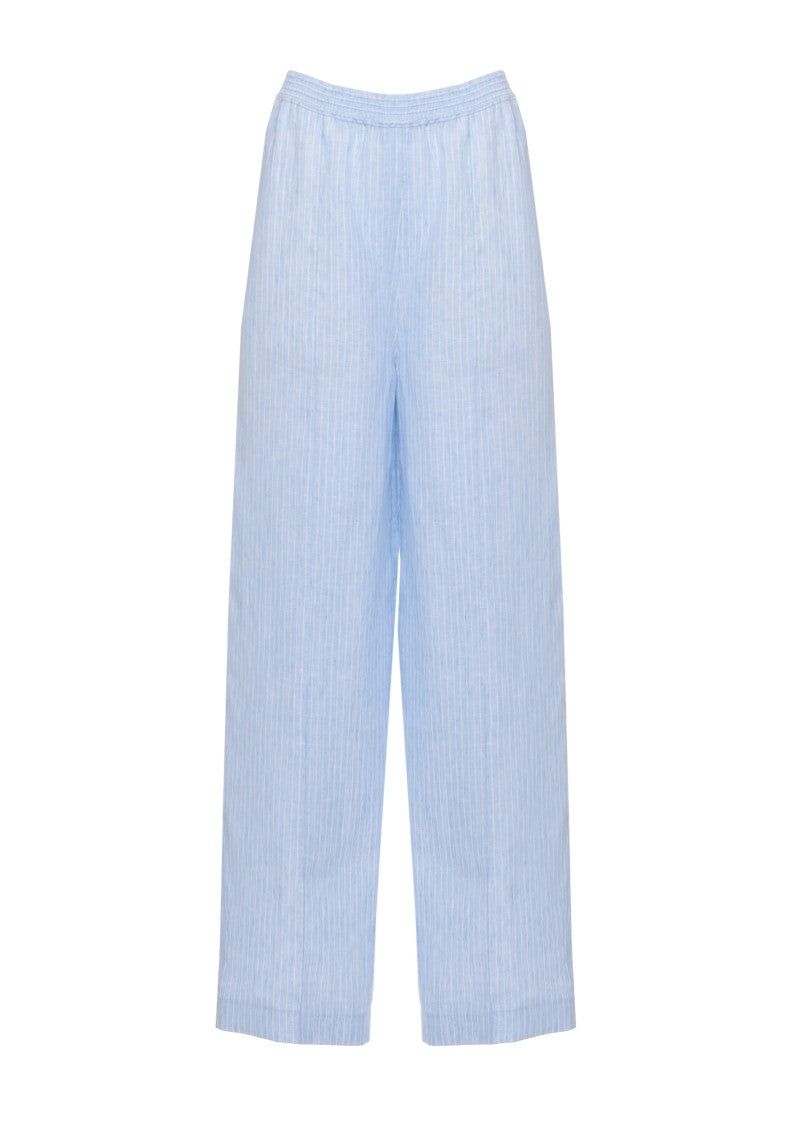 Fabiana Filippi Light Blue Striped Linen Pants